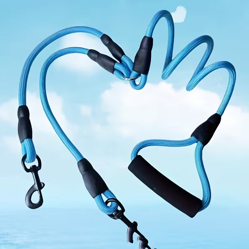 3-in-1 Dual Dog Leash with Soft Padded Handle