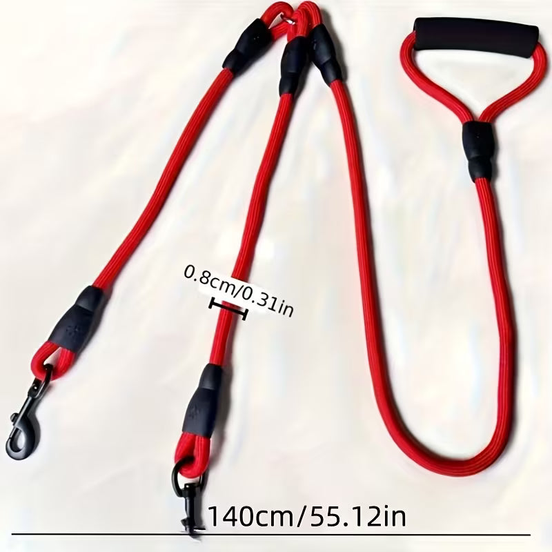 3-in-1 Dual Dog Leash with Soft Padded Handle